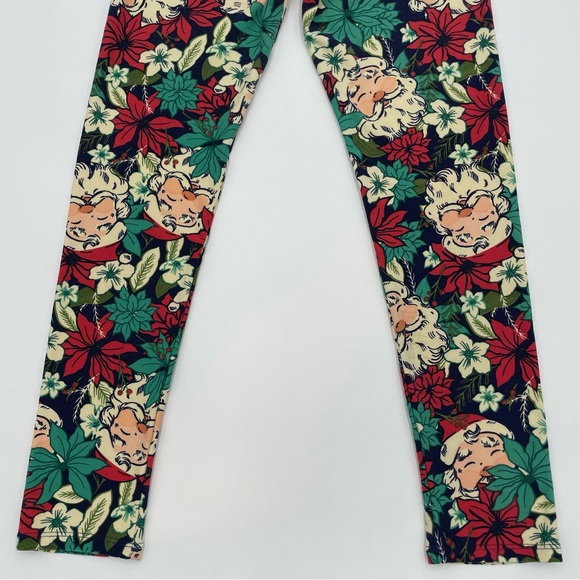 LuLaRoe‎ Christmas Leggings Santa Faces Holiday One Size - Picture 8 of 12